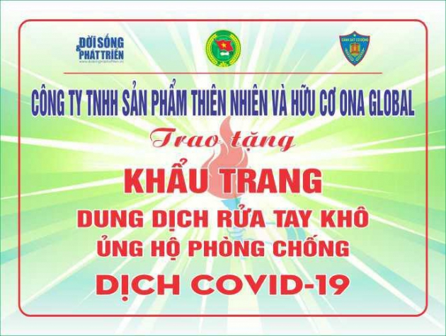 Công ty TNHH sản phẩm Thiên nhiên và hữu cơ ONA GLOBAL chung tay phòng chống COVID19